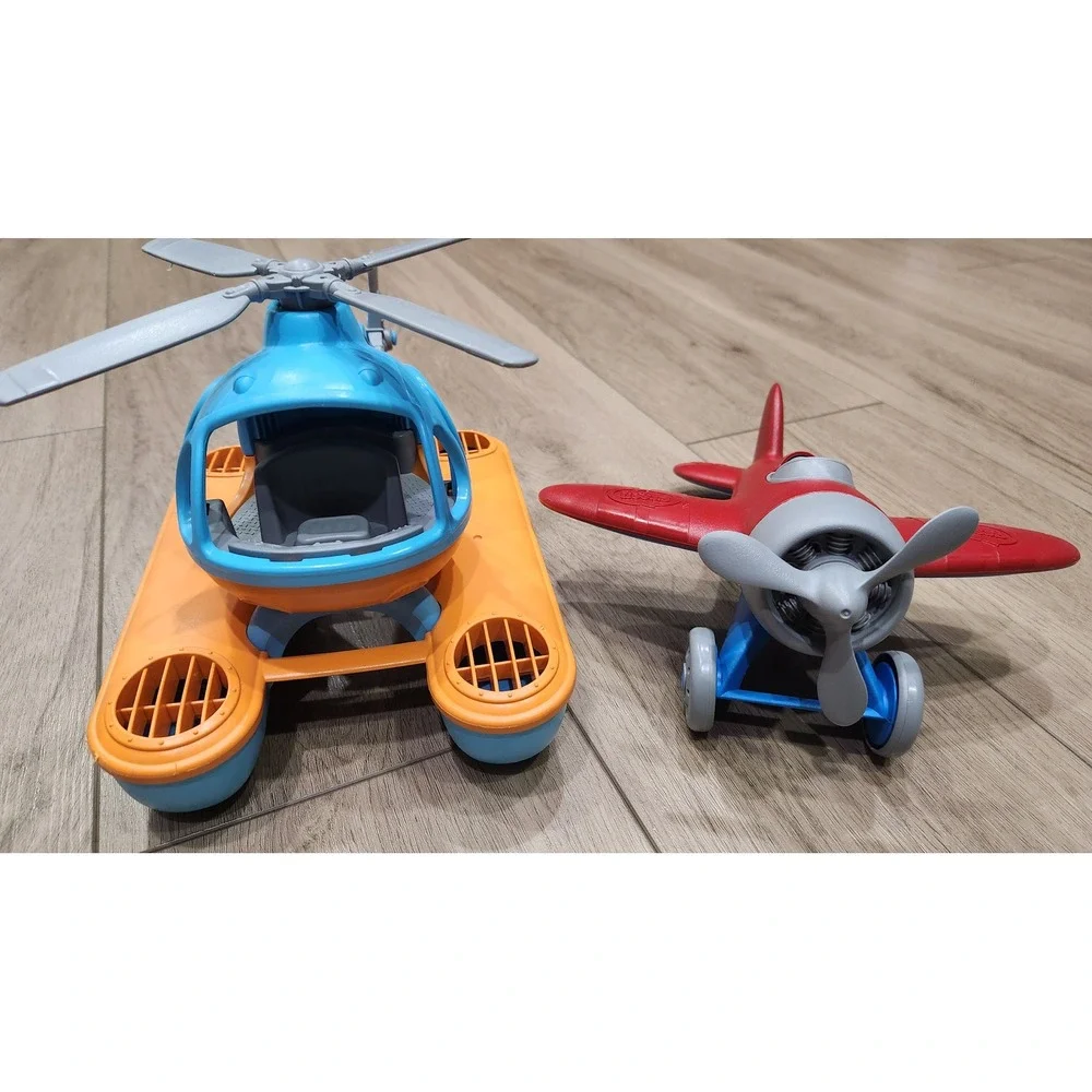 Green Toys Airplane & Seacopter Set Kids Toy 100% Recycled‎ Plastic Made in USA